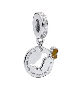Dostluğumuz Asla Bitmeyecek Dinozor Charm  925 Ayar Gümüş