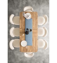 Koza Home Cesta El Yapımı Örgü Turkuaz Köşeli Runner 37x136 4004