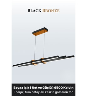 Cosmo Bronz Lineer LED Sarkıt Avize – Kumandalı Dim Edilebilir – Yukarı & Aşağı Işık