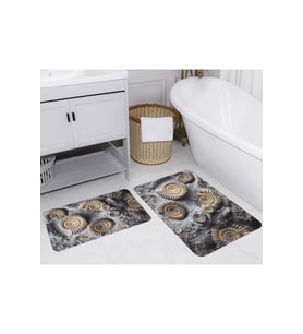 Rovigo Home Dijital Baskılı 2'li Banyo paspas Takımı RVG5245 (Gri)