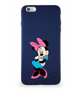 Apple iPhone 6S Plus Soft Premier Kapak Minnie Mouse-D Tasarımlı Silikon Kılıf - Lacivert (Şeffaf)