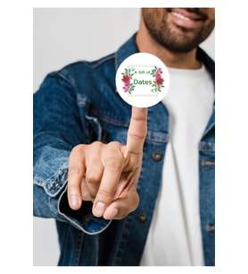 İngilizce Hurma Hediyesi Sticker A Gift of Dates Umre Hajj Yuvarlak Çiçekli Etiket 4 Cm (40 ADET)