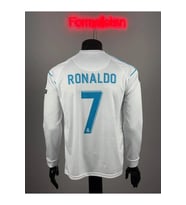 Real/Madrid Ronaldo CR7 Şampiyonlar Ligi Beyaz uzun kol yetişkin futbol forması