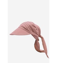 Kadın Safari Bağlamalı Eşarp Siperli Bandana Plaj Şapkası (Pudra)