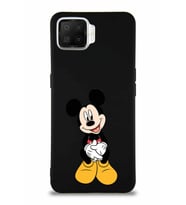 Oppo A73 Soft Premier Kapak Mickey Mouse-A Tasarımlı Silikon Kılıf - Siyah (Şeffaf)