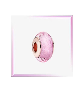 Pembe Yönlü Murano Cam Charm 925 Ayar