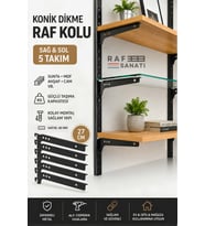 5 Takım Raf Destek Kolu 27 cm – 40 Hatve – Ahşap MDF Sunta Cam Raf Tutucu Raf Kolu Siyah
