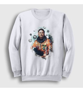 Presmono Unisex Beyaz Astronaut Science Elon Musk Sweatshirt 330211tt