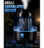 Denizanası Tasarımlı Ultrasonik Hava Nemlendirici RGB LED Işıklı Sessiz Buhar Makinesi Zaman Ayarlı