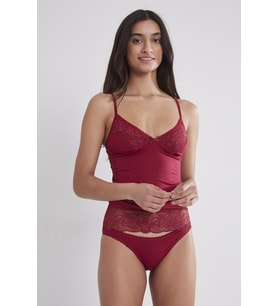 Kadın Bordo Dantelli Penye Atlet Külot Kaşkorse Set 325