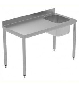 Electrolux Professional Özel Şef Çalışma Tezgahı, Tek Evyeli (sağda), 100 Mm Sırtlı - 1400 Mm, Plus GTL1410DXE