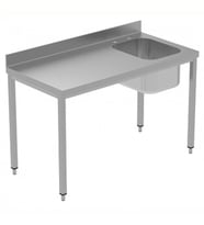 Electrolux Professional Özel Şef Çalışma Tezgahı, Tek Evyeli (sağda), 100 Mm Sırtlı - 1400 Mm, Plus GTL1410DXE