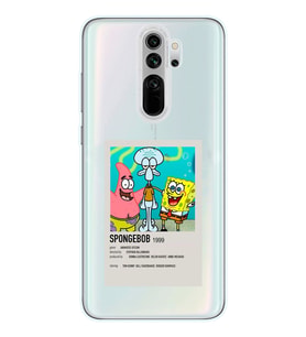 Redmi Note 8 Pro Uyumlu Sunger Bob Minimalist Poster Desenli Şeffaf Telefon Kılıfı