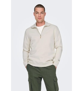 ONSRILEY REG 1/4 ZIP HIGH NECK SWT VD (Krem)