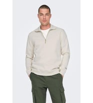 ONSRILEY REG 1/4 ZIP HIGH NECK SWT VD (Krem)