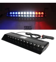 S12 Cam İçi Vantuzlu Polis Çakarı 12 Led  Kırmızı Mavi Beyaz Çakmaklık Girişli Ön Arka Cam