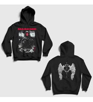 Presmono Unisex Siyah Zeit Metal Rammstein Sırt Baskılı Kapüşonlu Sweatshirt 552097tt