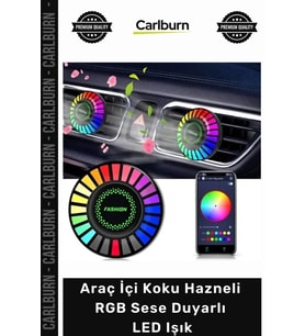 #OtoKoku Bluetooth Uygulama Kontrollü Havalandırma Araç İçi Koku Hazneli RGB Sese Duyarlı LED Işık