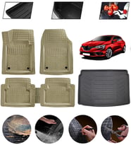 Renault Megane 4 Hatchback 2016-2025 Uyumlu Paspas Araca Özel Bagaj Havuzu MBS Bej