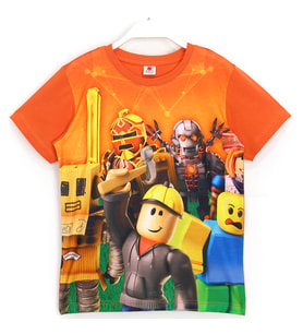 Roblox 3D Baskılı Erkek Çocuk Kısa Kollu Yazlık Tişört 5 - 13 Yaş Mavi