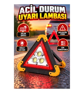 Solar Şarjlı Çok Fonksiyonlu Reflektör Işıklı Acil Durum Uyarı Lambası