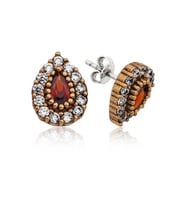 Gümüş Otantik Damla Çivili Küpe SL4193