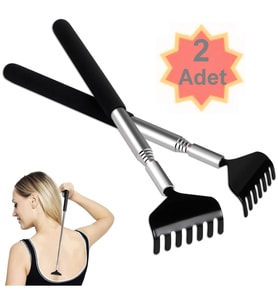 2 Adet Teleskobik Sırt Kaşıyıcı Metal Kaşağı Kaşıma Aleti Uzayan Sırt Kaşıma
