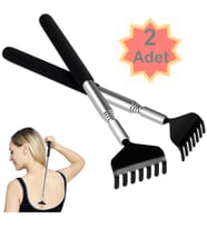 2 Adet Teleskobik Sırt Kaşıyıcı Metal Kaşağı Kaşıma Aleti Uzayan Sırt Kaşıma