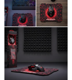 Profesyonel Oyuncu Mouse Seti Dokuma USB Kablolu RGB Aydınlatmalı