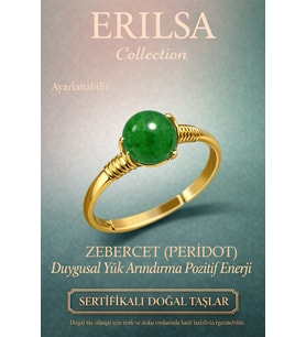 Sertifikalı Pozitif Enerji Yüzüğü – Zebercet Peridot Taşı Ayarlanabilir Gold İnce Kasa Aslan Başak Terazi (Çok Renkli)