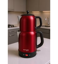 Awox Fresco 2si 1 Arada Paslanmaz Çelik Çay Makinesi & Su Isıtıcı Kettle Kırmızı