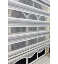 StorBurada Gri Renk Geçişli Zebra Stor Perde (Etek Dilimli)