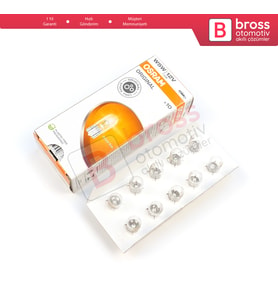 10 Adet OSRAM 2825 W5W 12V ORIGINAL Seri Şeffaf Standart Dipsiz Ampul