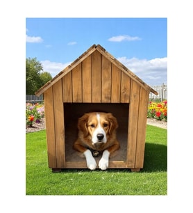 Ahşap Köpek Kulübesi Büyük Köpek Pati Evi Yuvası