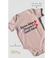 Benim halam dünyanın en güzel halası Kısa Kollu Bebek Body %100 Pamuk