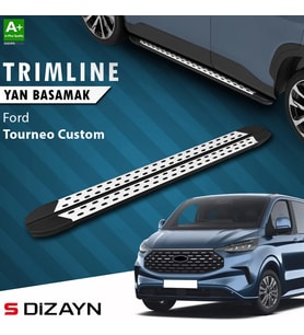 S-Dizayn Ford Tourneo Custom 2 Uzun Şase TrimLine Gri Yan Basamak 263 Cm 2023 Üzeri