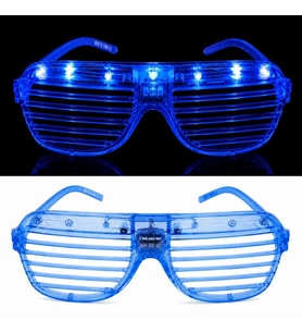 Led Işıklı Panjur Parti Gözlüğü Mavi Renk Shutter Gözlük