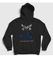 Presmono Unisex Siyah Sathanas Mayhem Kapüşonlu Sweatshirt 65062tt