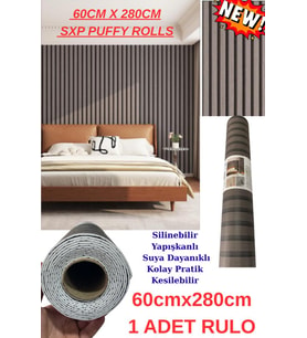 60cm x 280cm 1 Adet Kendinden Yapışkanlı Kömür Gri Lambiri Desenli Duvar Paneli Kağıdı GS8002