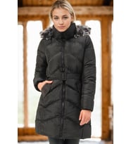 Dewberry Kadın %100 Polyester Kaban Koyu Siyah Z6768 Günlük Dış Giyim, Hafta Sonu Kombini, Seyahat Gardırobu
