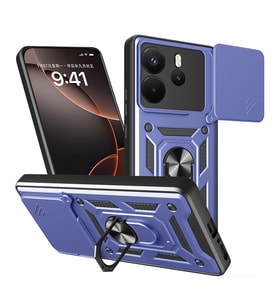 Xiaomi Redmi Note 14 4G Uyumlu Kılıf Magnetik Standlı Kamera Korumalı Zore Sürgülü Vega Kapak