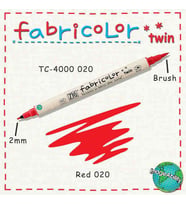 Zig Fabricolor Twin Çift Uçlu Kumaş Boyama Kalemi RED 
