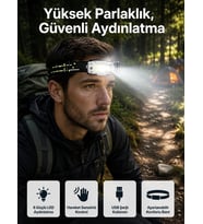 Yüksek Işıklı Şarjlı Sensörlü Led Kafa Lambası Kamp Lambası