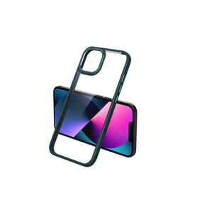 Apple iPhone 13 Pro Max Uyumlu Kılıf Zore Krom Kapak (Koyu Yeşil)