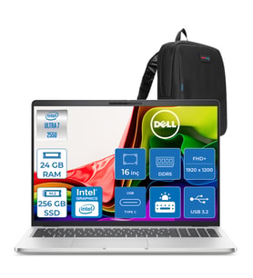Dell Pro 16 Intel Core Ultra 7 255U 5.2GHz 24GB DDR5 256GB SSD FreeDOS Intel® AI Boost 16 Inç IPS FULLHD+ (1920X1200) Taşınabilir Bilgisayar PC16250BTO107F06 + Zetta Çanta