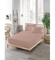 PARKER Renkli Alez Pembe-Kapitoneli Fitted-Pamuklu-Yanı Çarşaflı-Çift Kişilik-Tek Kişilik-Bebek Alezi-Su-Yatak Koruyucu (70x140)