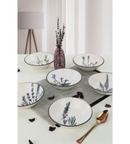 Keramika Çiçek Bahçesi Yemek Tabağı 18 Cm 6 Adet