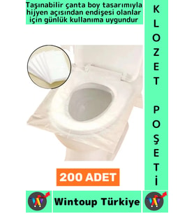 #KlozetPoşeti Çanta Boy Hijyenik Tam Kapama Her Biri Tek Kullanım Tuvalet Klozet Kapak Poşeti 200'lü