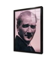 Nostaljik Atatürk Portresi Çerçeveli Cam Tablo