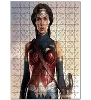Cakapuzzle Wonder Woman Portre Bulutlar Arkaplan Puzzle Yapboz MDF (Ahşap) (120 Parça)
